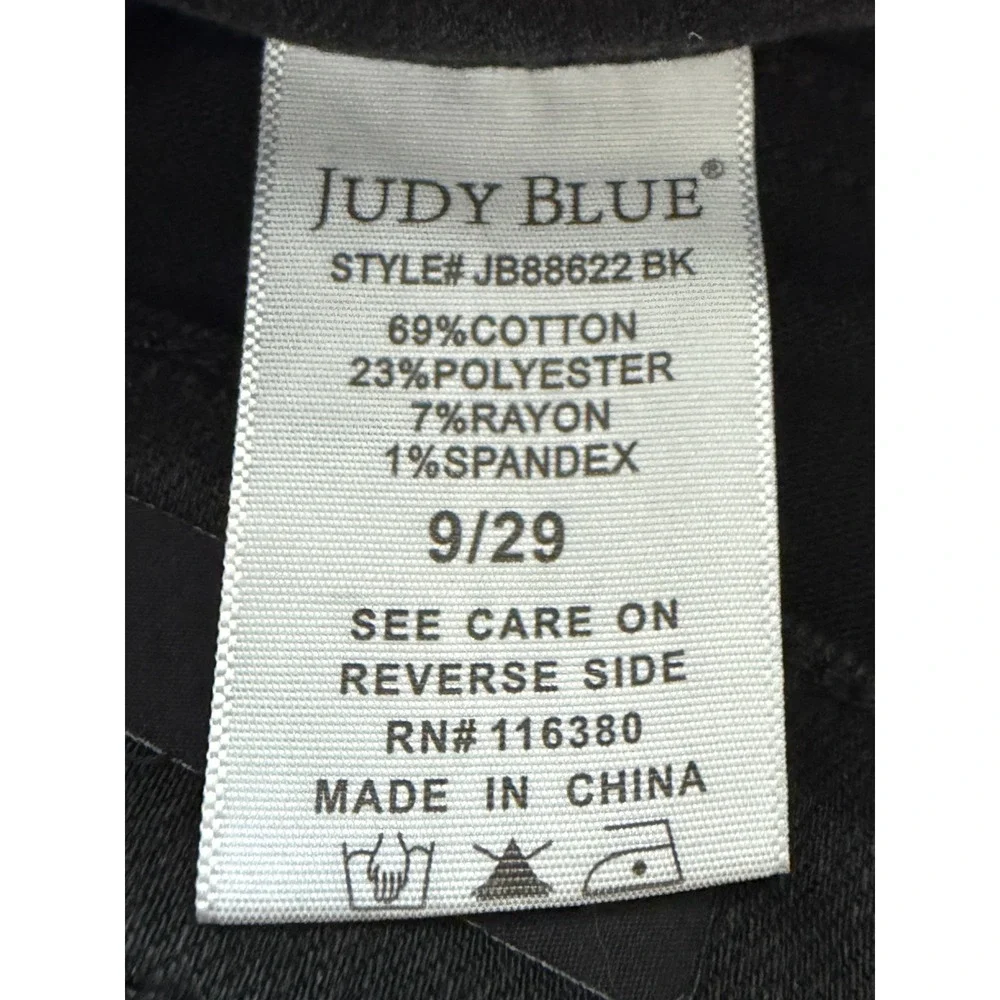 Judy Blue Los Angeles Washed Black High Rise Distressed Flare Jeans Womens 9/29‎